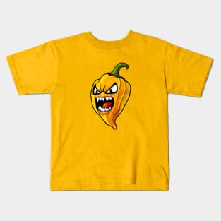 Angry Yellow Hot Habanero Pepper Kids T-Shirt